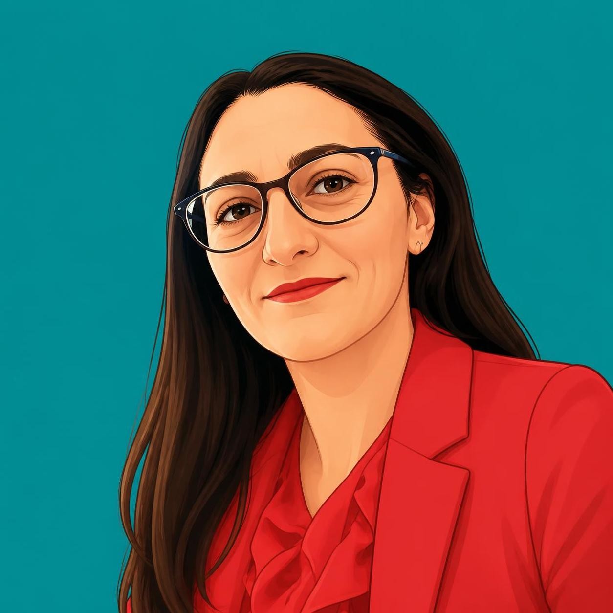 Cartoon portrait of Elisabetta Fumagalli